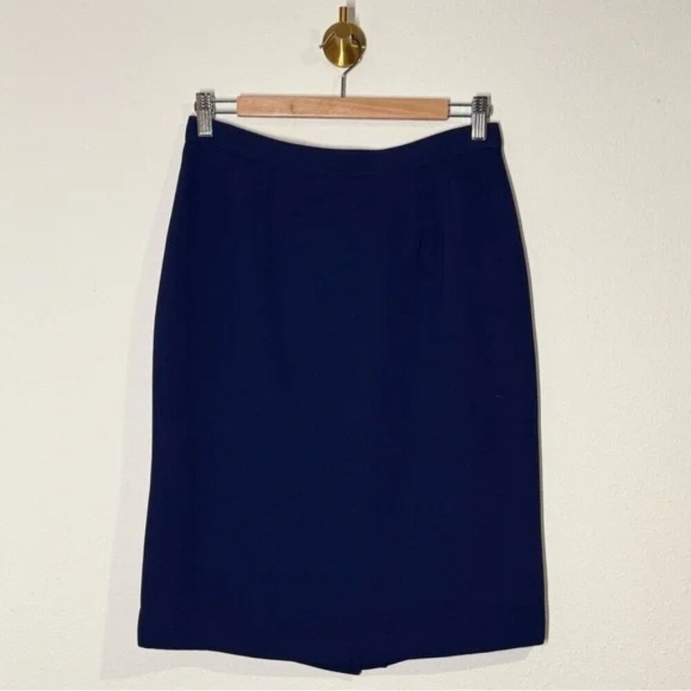 Jacqueline Ferrar Elegant Navy Pencil Skirt